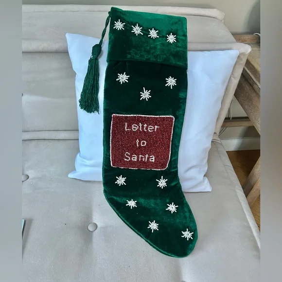 Velvet Letter to Santa Christmas Stocking - Picture 8 of 10